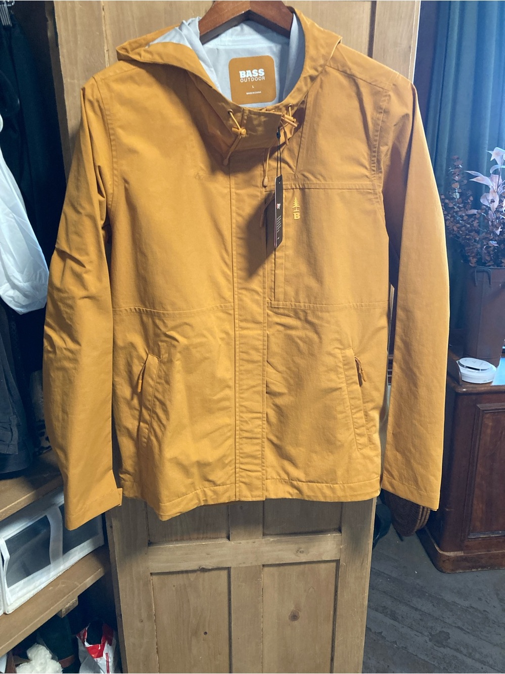 Bass Outdoor Mustard Hooded Utility Jacket